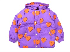 Mini Rodini winter jacket puffer hearts purple